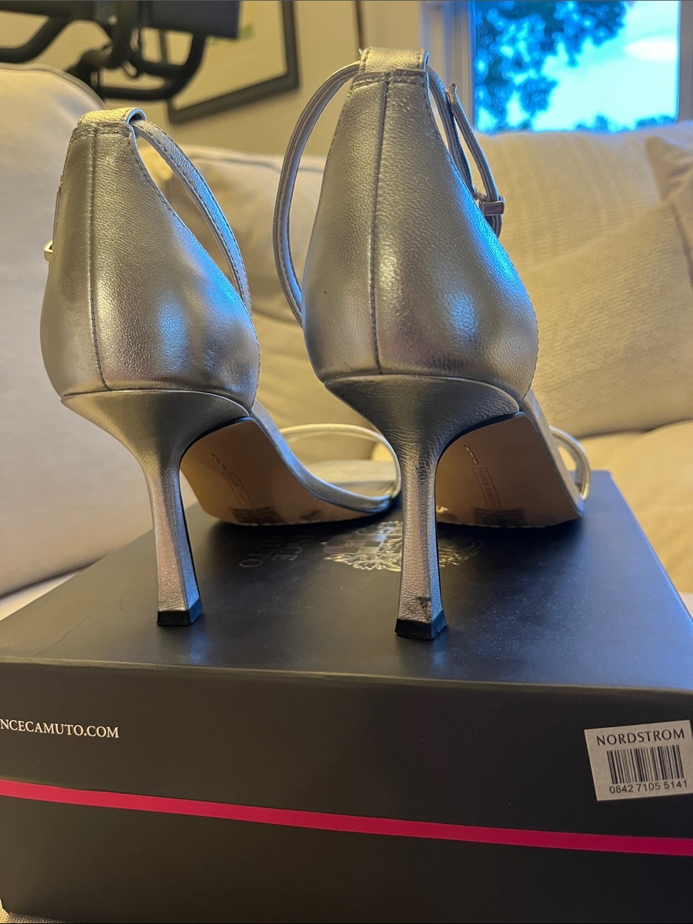 Vince Camuto Enella Metallic Ankle-Strap Heels - Picture 3 of 6